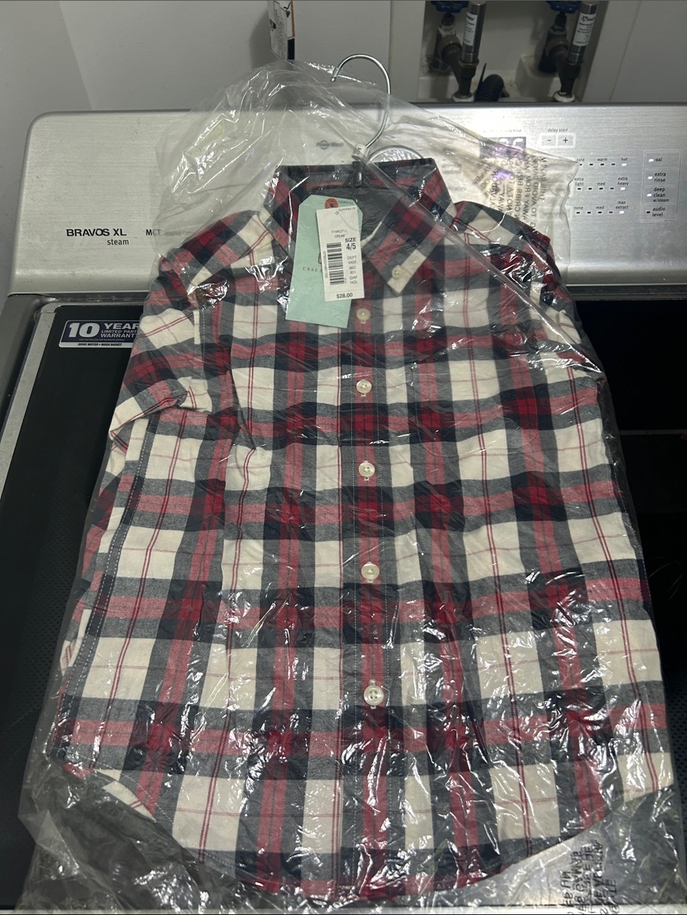 Boys size 4/5 long sleeve plaid button down shirt top new nwt casual